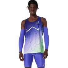 ASICS Blue Polyester Round Neck Tank