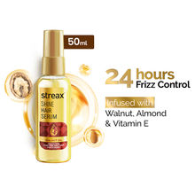 Streax Hair Serum Vitalized with Walnut Oil, For Hair Smoothening & Shine, For Dry & Frizzy Hair