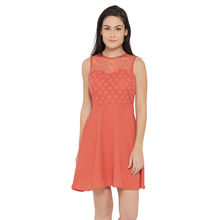 Twenty Dresses By Nykaa Fashion Pretty In Lace Dress - Coral (XL)