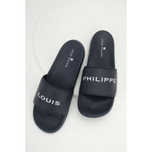 Louis Philippe Graphic Navy Flip Flops