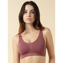 Van Heusen Woman Lingerie and Athleisure Anti Spillage Seamless Flat Knit Bra - Mauve