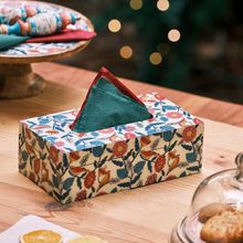 Chumbak Country Wooden Tissue Box - Floral