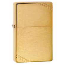 Zippo Brushed Brass Vintage with Slashes Windproof Pocket Lighter