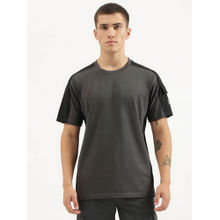 United Colors of Benetton Grey Boxy Fit Round Neck Colorblock T-Shirt