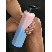 CULT Steel Bottle 1Ltr With Sports Cap Pink and Blue