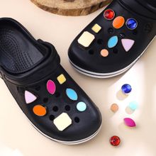 Yellow Chimes Stone Design Shoe Charms 10 Pcs Unisex