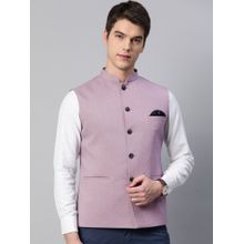 ESSAS club Men Purple Solid Nehru Jacket With Slub Structure