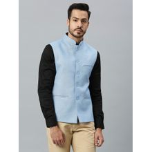 ESSAS club Men Sky Blue Solid Nehru Jacket