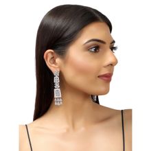 Accessher Chandelier Style American Diamond Studded Drop Earrings
