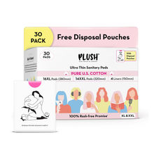 Plush Sanitary Pads 100% Cotton Rash-Free - 16XL + 14XXL+ 4 Free Liners