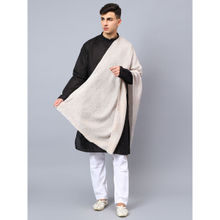 Aditi Wasan Men Beige Viscose Stole with Paisley Jacquard Pattern