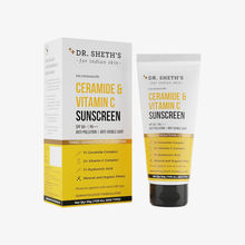 Dr. Sheth's Sunscreen SPF 50 Cream with Ceramide & Vitamin C for Oily, Sensitive, Dry Skin