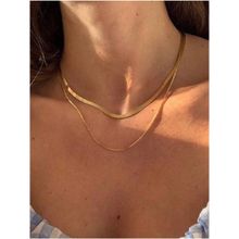 White Lies Double Layer Snake Chain - 18k Gold Plated