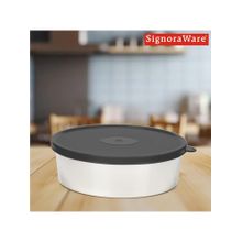 Signoraware Stainless Steel Papad & Chapati Box With Lid-1.75 Ltr - Black