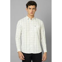 Allen Solly Men White Slim Fit Check Full Sleeves Casual Shirts