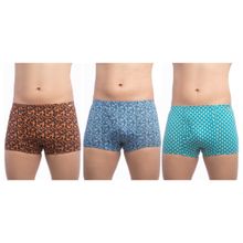 VIP Mens Cotton Brando Printed Mini Trunks, Colors & Prints May Vary (Pack of 3)