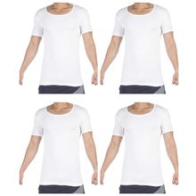 VIP Mens Bonus Knitshrunk Round Neck Cotton Vest With Sleeves (Pack of 4)