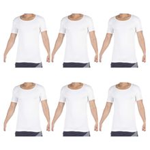 VIP Mens Bonus Knitshrunk Round Neck Cotton Vest With Sleeves (Pack of 6)
