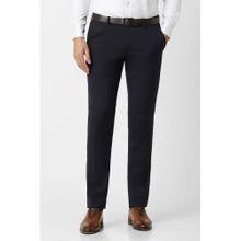 Peter England Men Black Solid Slim Fit Trousers