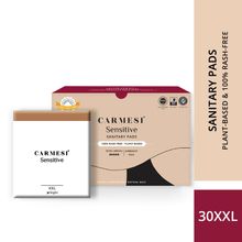 Carmesi Sensitive Sanitary Pads - 30 XXL - Certified 100% Rash-Free - With Disposal Bags