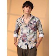 Campus Sutra Mens Multi-Color Floral-Waffle Shirt