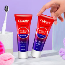 Colgate Visible White Purple Toothpaste for Color-Corrects Yellow Tones Saver Pack