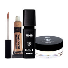PAC Makeup Prime And Setting Spray + Take Cover Concealer - 08 Stark Nude + Hd Powder Combo