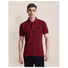 U.S. POLO ASSN. Floral Red Short Sleeves Polo T-Shirt