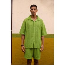 The Clothing Factory Green Crochet Lace Shirt