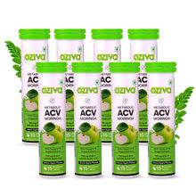 OZiva ACV Moringa To Control Cravings, Apple Cider Vinegar, No Maltodextrin, (Green Apple) Pack of 8