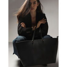 VERO MODA Solid Black Tote Bag