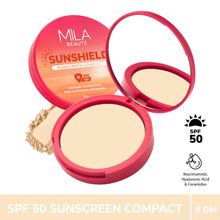 Mila Beauté Sun Shield Sunscreen Matt SPF 50 PA+++ UV Protection Compact