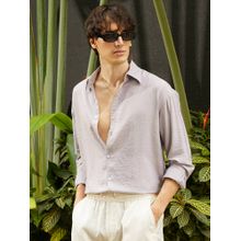 Campus Sutra Men's Lilac Breezy Wrinkled Casual Shirt