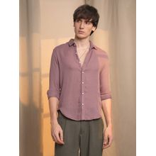 Campus Sutra Men's Purple Textured Casual Shirt