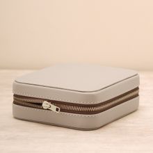 Pure Home + Living Beige Square Faux Leather Travel Jewellery Box