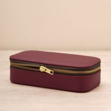 Pure Home + Living Maroon Rectangle Faux Leather Travel Jewellery Box