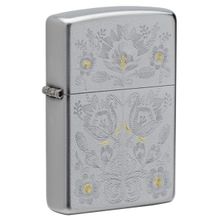 Zippo Painted Floral Design Windproof Pocket Lighter
