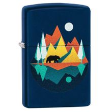 Zippo Geometric Bear and Mountains Design Windproof Pocket Lighter