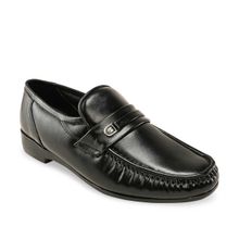 REGAL Men Black Solid Formal Leather Slip-Ons