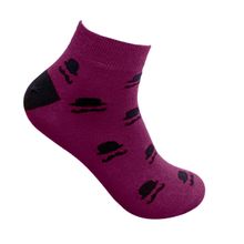 Mint & Oak Men & Moustaches Ankle Socks - Maroon (Free Size)