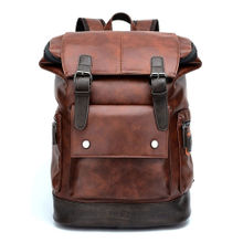 Fur Jaden Brown Anti Theft 15.6 Inch Faux Leather Laptop Backpack (One Size)