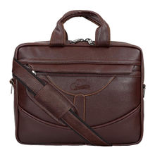 Leather World 14 inch PU Small Laptop Office Bag for Men and Women