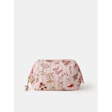 Accessorize London Womens Pink Christmas Stripe Make Up Pouch