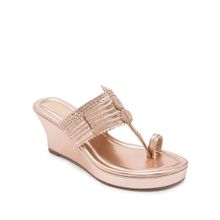 Holii Rose Gold Woven Design Old Reverie Wedge