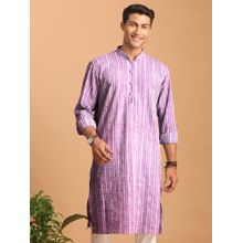 Vastramay Mens Lavender Cotton Kurta