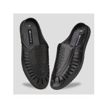 EZOK Black Leather Mule Shoes for Men
