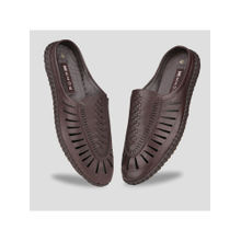 EZOK Brown Leather Mule Shoes for Men
