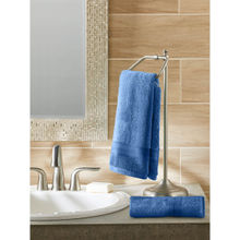 RAYMOND HOME 450 Gsm Cotton Blue Hand Towels (Pack Of 2) (M)