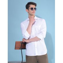 CRIMSOUNE CLUB Men White Cotton Casual Shirt
