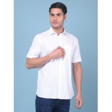 CRIMSOUNE CLUB Men White Cotton Casual Shirt